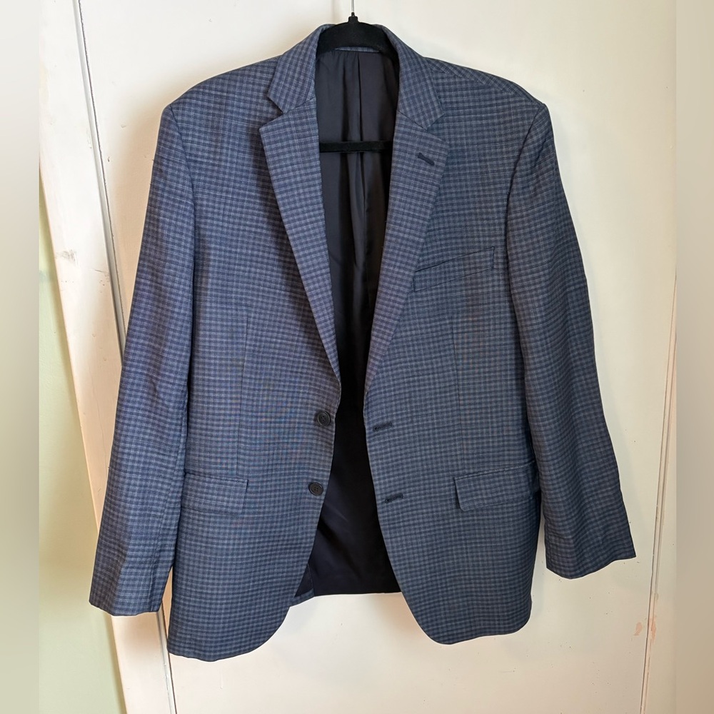 Calvin Klein Checkered Wool Blazer